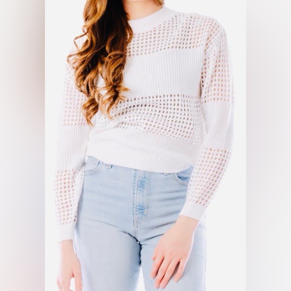 RD Style Sweaters - RD STYLE, White Knit Women's Sweater, Size XS